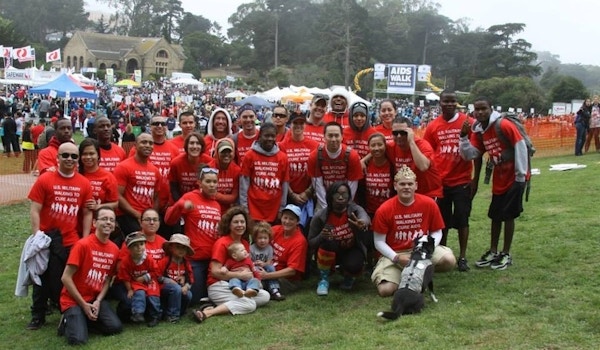 Picture of U.S. Military Walking To Cure Aids Custom T-Shirt Design U.S. Military Walking To Cure Aids T-Shirt Photo