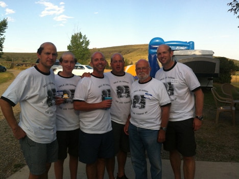 Celebrating Dad With T Shirts And Matching Haircuts T-Shirt Photo
