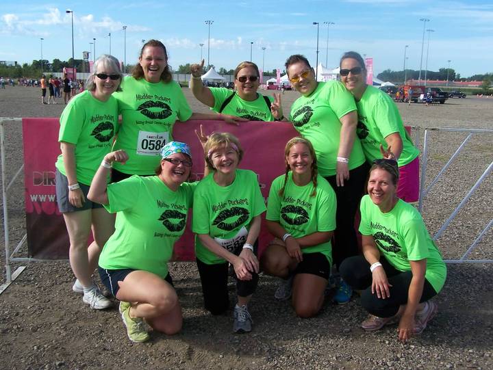 Mudder Puckers   Mud Run   Kissing Breast Cancer Goodbye! T-Shirt Photo