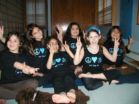 Yoga Kids, Peace, Love Custom Ink & Om T-Shirt Photo