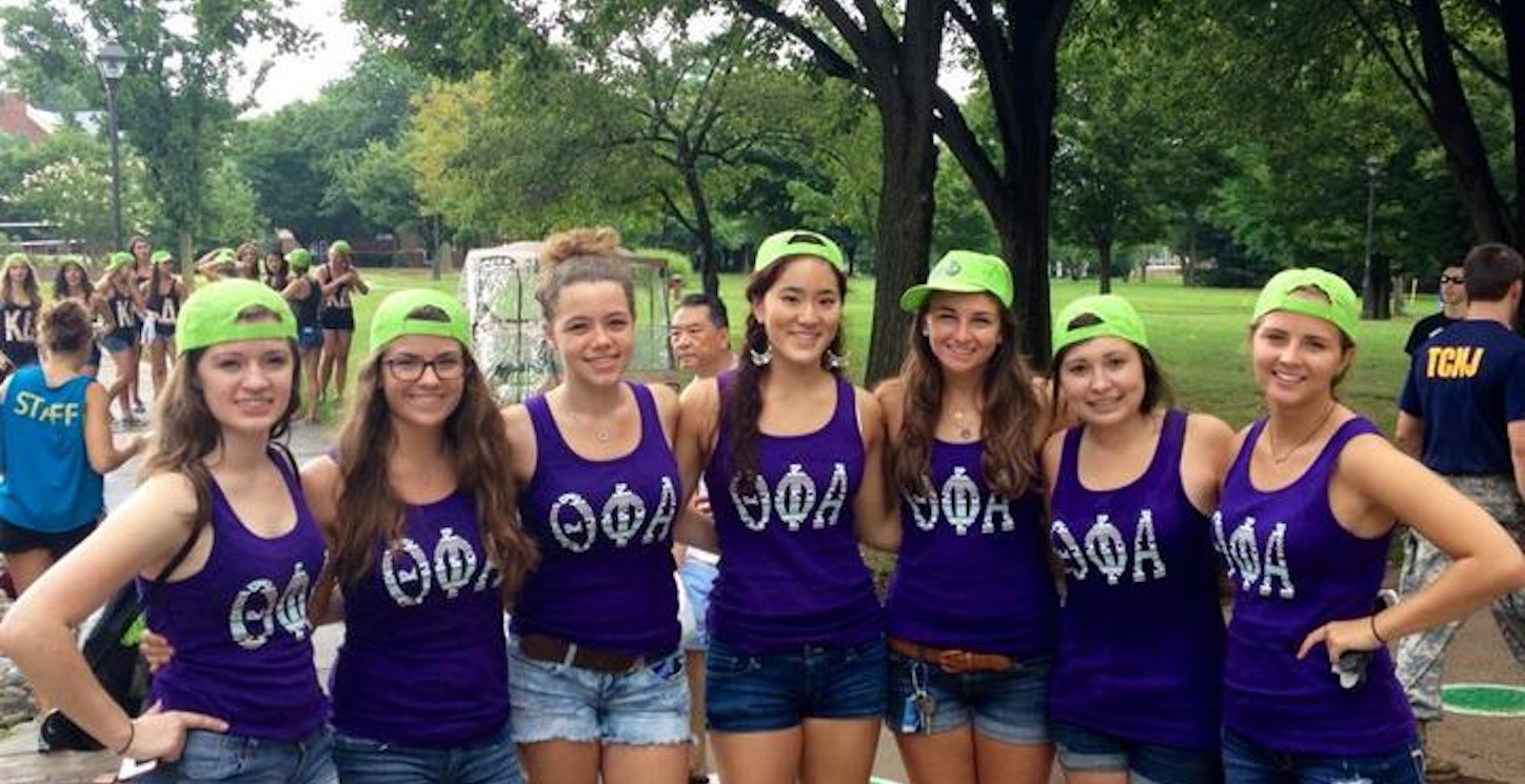 Picture of Theta Phi Alpha At Tcnj's Freshman Move In Custom T-Shirt Design Theta Phi Alpha At Tcnj's Freshman Move In T-Shirt Photo