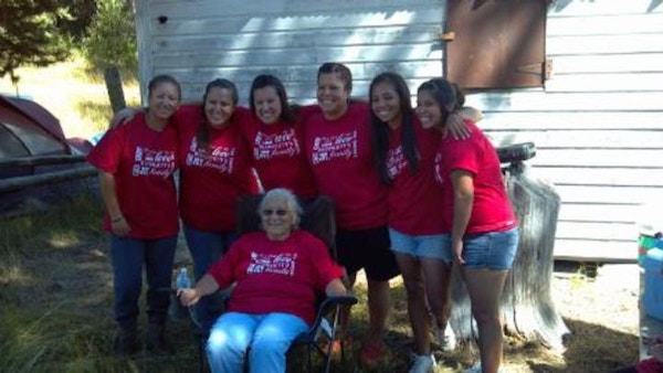 Grandma With Beautiful Granddaughters T-Shirt Photo