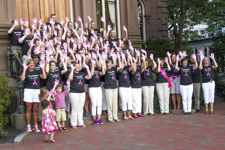 "Ifs Employees Are 'Banking On A Cure' For Breast Cancer. T-Shirt Photo