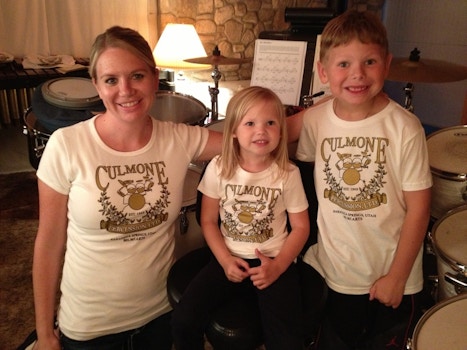 Happy Drum Students With Thier New Custom Ink T Shirts T-Shirt Photo