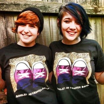 Sammie And Sarah Showing Off The New Band Tees! T-Shirt Photo