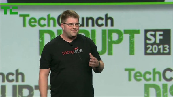 Mark Mc Spadden Presents At The 2013 Tech Crunch Disrupt Sf Hackathon For The Sabre Labs Team. T-Shirt Photo