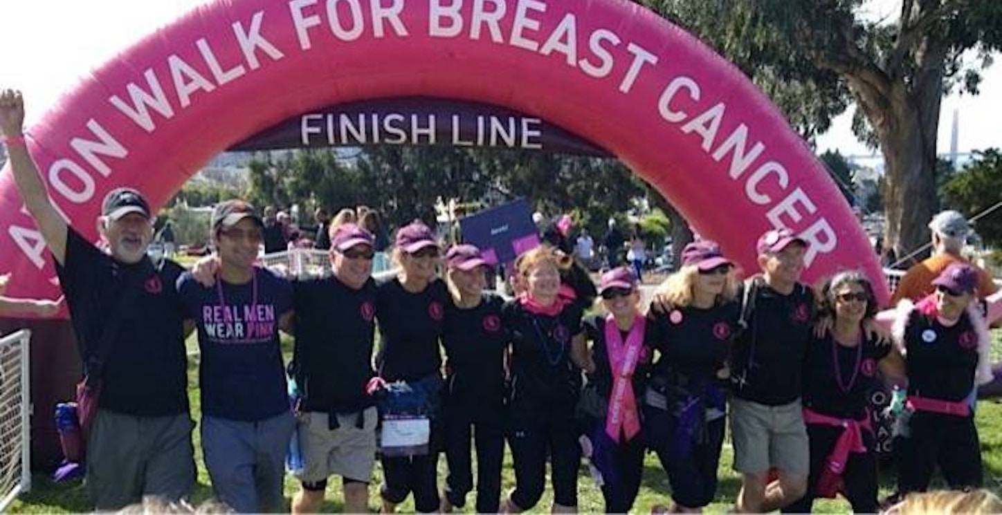 Crossing The Finish Line In The Sf Avon Walk For Breast Cancer T-Shirt Photo
