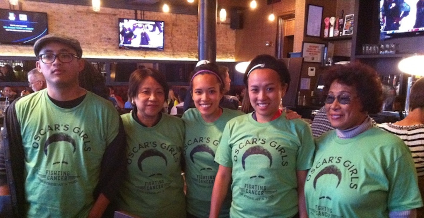 Oscar's Girls Fighting Cancer One Stride At A Time T-Shirt Photo