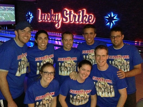 Blurred Lanes Bowling Team T-Shirt Photo