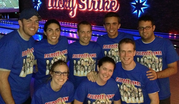 Blurred Lanes Bowling Team T-Shirt Photo