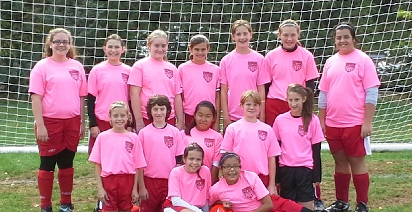 Wilson Soccer Club U13 Girls Breast Cancer Awareness T-Shirt Photo