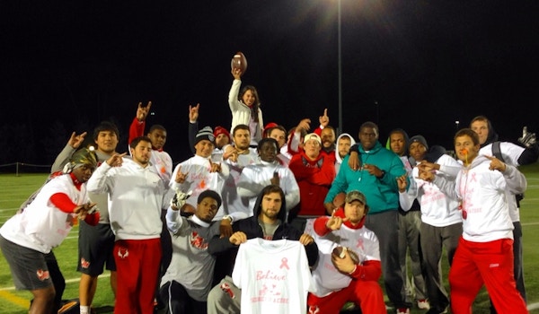 Marist Football Team And Melissa Cordoni At Score For A Cure  T-Shirt Photo