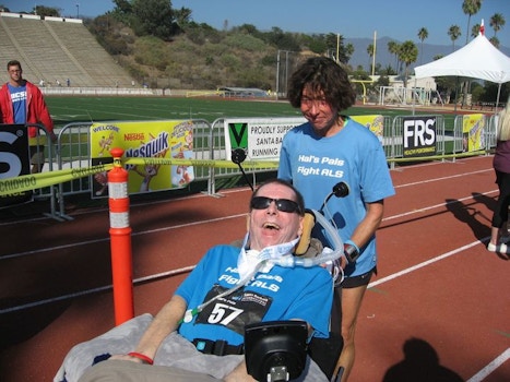 Racing For A Cure For Lou Gehrig's Disease T-Shirt Photo