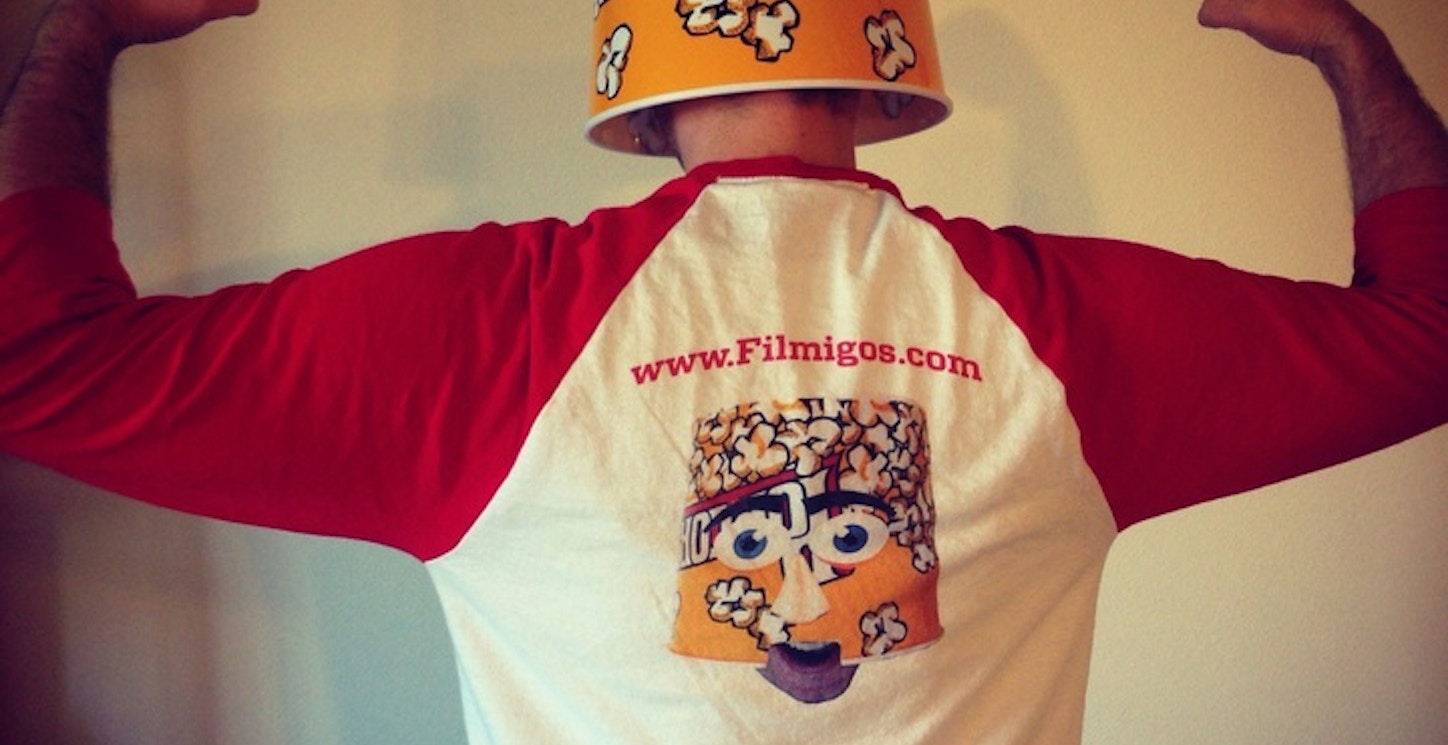 Paulie Popcorn Shows Off His T Shirt For Filmigos.Com! T-Shirt Photo