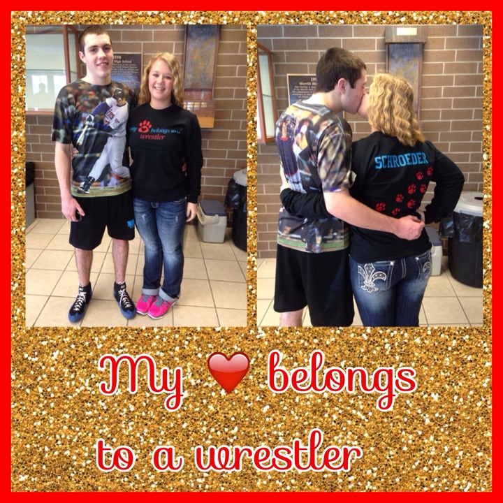 My Heart Belongs To A Wrestler T-Shirt Photo