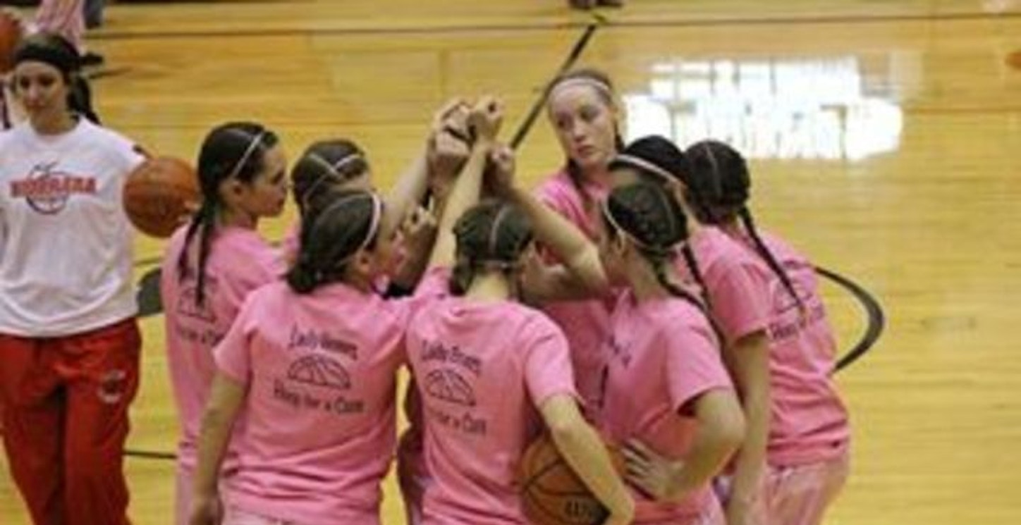 Picture of Lady Broncs Hoop For A Cure Custom T-Shirt Design Lady Broncs Hoop For A Cure T-Shirt Photo