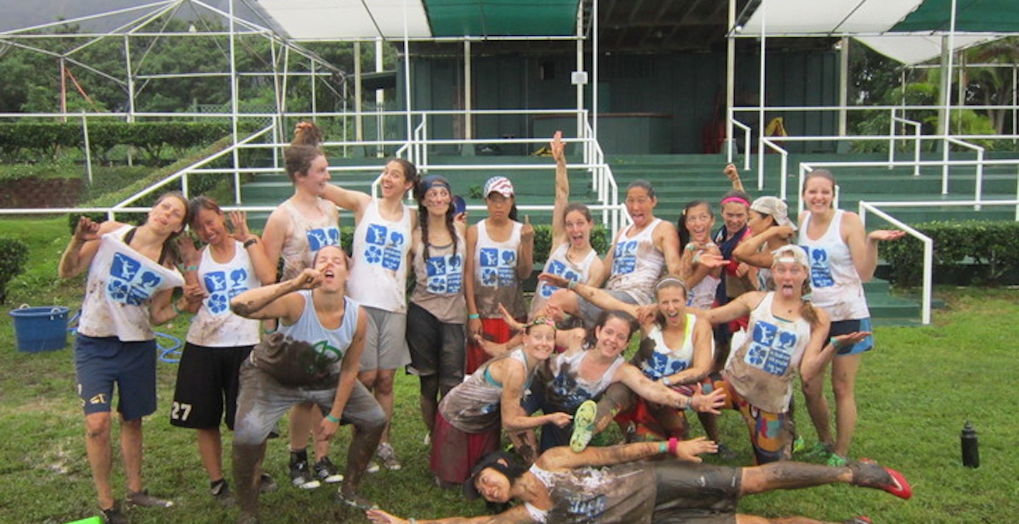 Team Sophisticated Side Ponytail At An Ultimate Frisbee Tournament In Oahu T-Shirt Photo