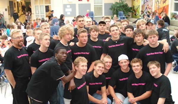 Football Players Supporting Breast Cancer Awareness T-Shirt Photo