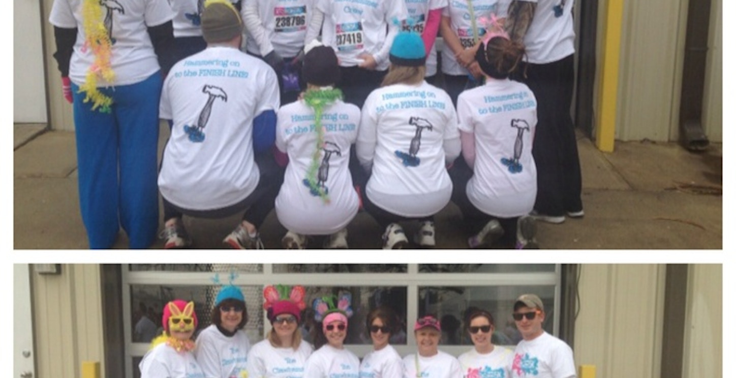 Picture of We Hammered On To The Finish Line! Custom T-Shirt Design We Hammered On To The Finish Line! T-Shirt Photo