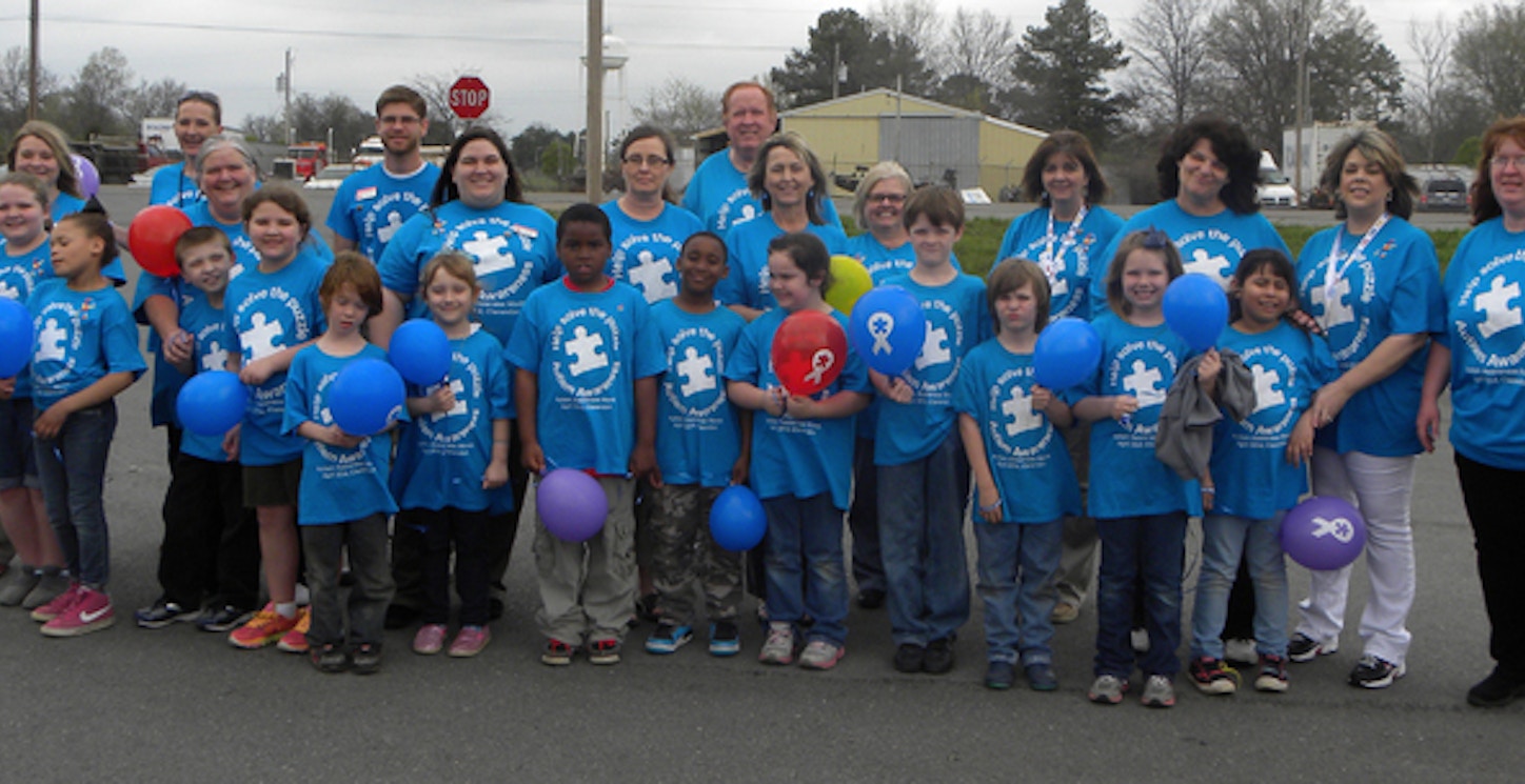 Clarendon Celebrates World Autism Awareness Day By "Lighting It Up Blue" In Custom Ink Shirts T-Shirt Photo