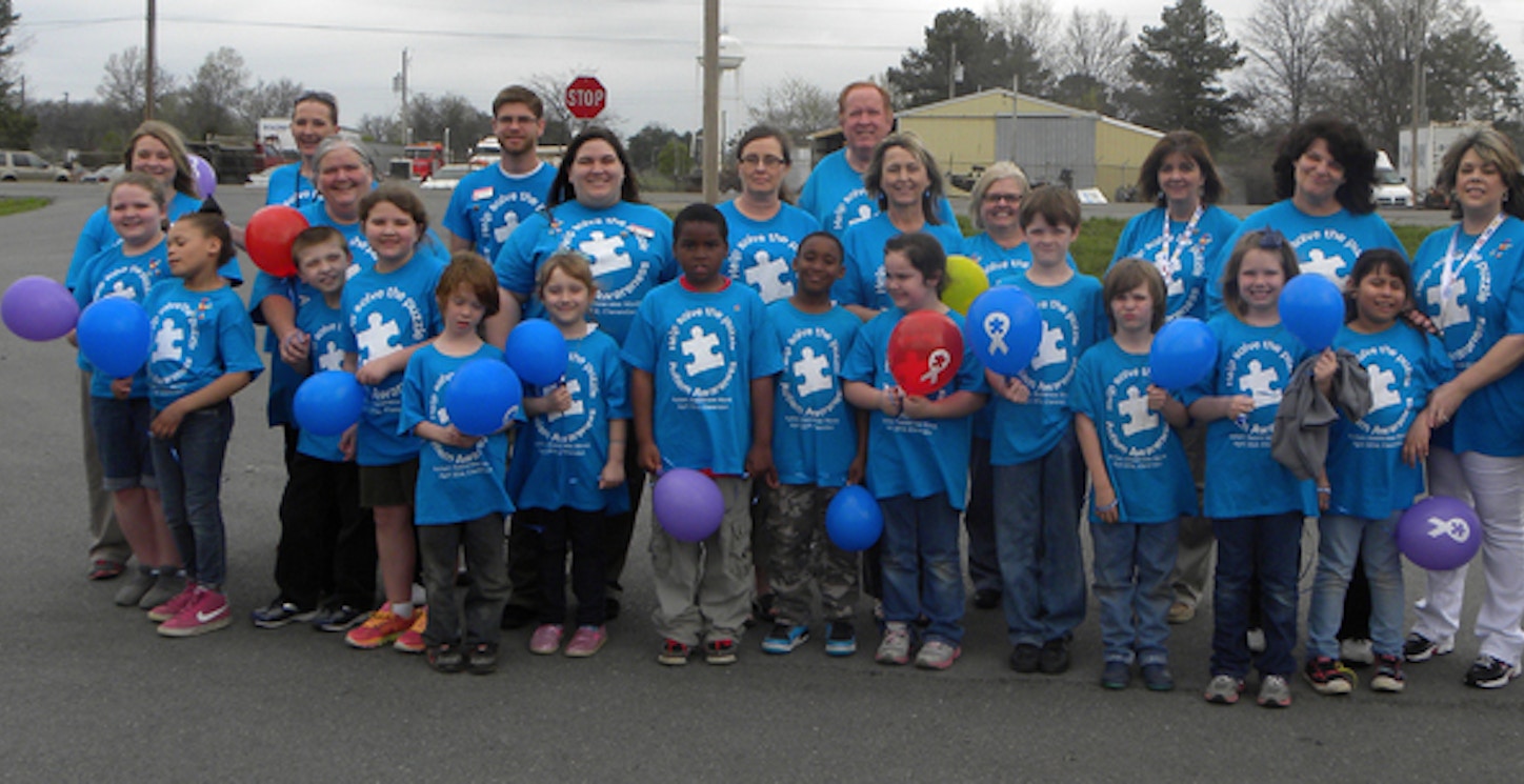 Clarendon Celebrates World Autism Awareness Day By "Lighting It Up Blue" In Custom Ink Shirts T-Shirt Photo