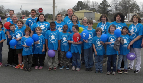 Clarendon Celebrates World Autism Awareness Day By "Lighting It Up Blue" In Custom Ink Shirts T-Shirt Photo