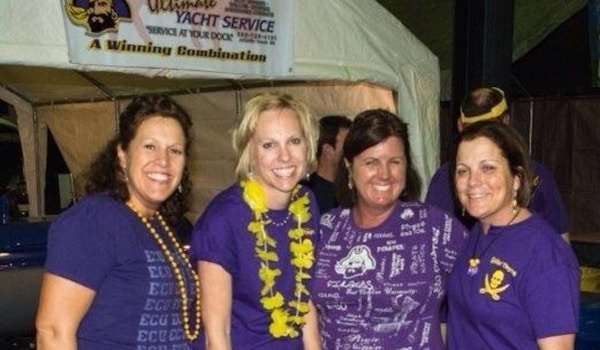 The Girls At The Pirate Purple Gold Pigskin Pigout T-Shirt Photo