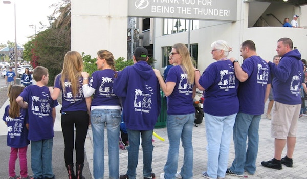 Purple Hockey Night In Tampa T-Shirt Photo