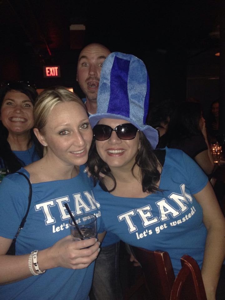 Team Lets Get Wasted Bar Brawl Pic With Photo Bombers T-Shirt Photo