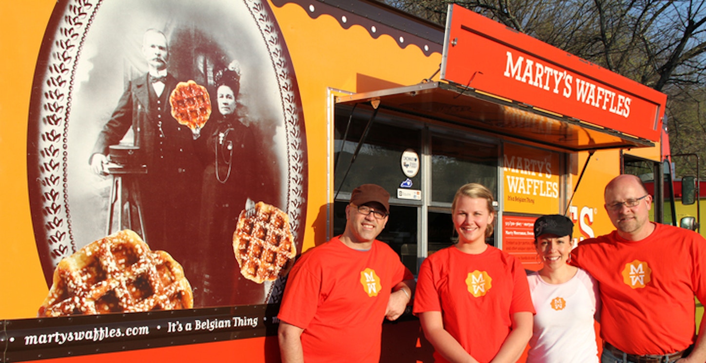 Marty's Waffles Food Truck Crew T-Shirt Photo