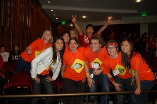 Usc Students Showing Their Trojan Spirit At A Conference T-Shirt Photo