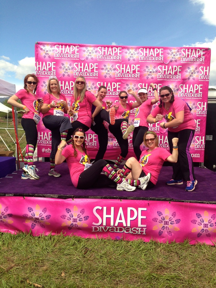 Adventure Friends At The Shape Diva Dash T-Shirt Photo