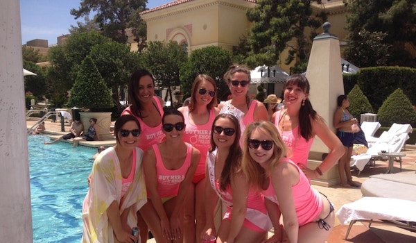 Bachelorette Tanks At The Bellagio Pool T-Shirt Photo
