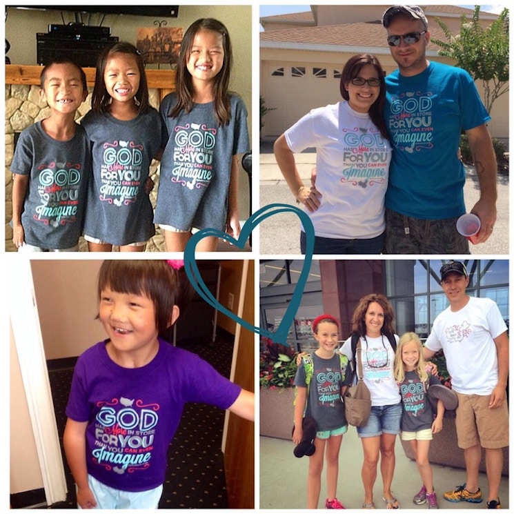 Friends All Over The Us Supporting An Orphan!  T-Shirt Photo
