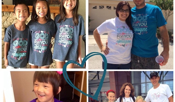 Friends All Over The Us Supporting An Orphan!  T-Shirt Photo