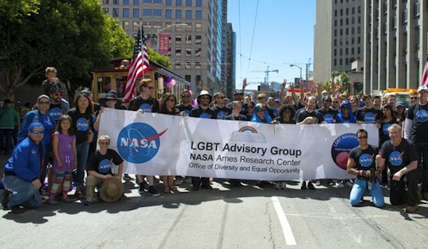 Picture of Nasa's First Lgbt Pride Parade Event. Custom T-Shirt Design Nasa's First Lgbt Pride Parade Event. T-Shirt Photo