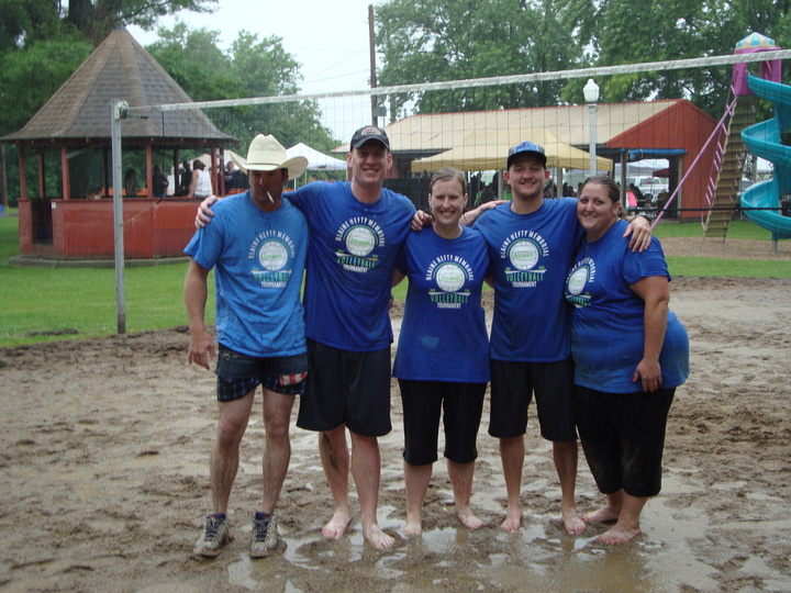 Memorial Sand Volleyball Tournament In Pouring Rain T-Shirt Photo