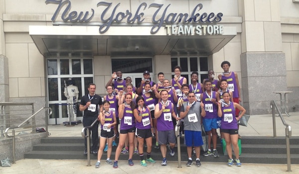 The Teak Running Club At The Damon Runyon 5 K At Yankee Stadium T-Shirt Photo