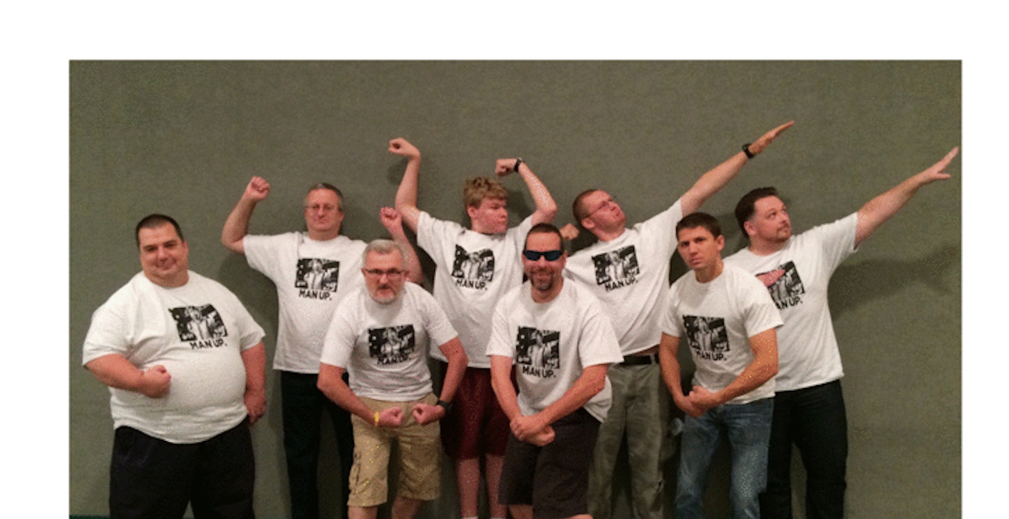 Picture of Man Up! Custom T-Shirt Design Man Up! T-Shirt Photo