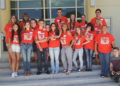 Mt Dora High Showing Off Their Custom Ink Shirts At Yearbook Academy T-Shirt Photo