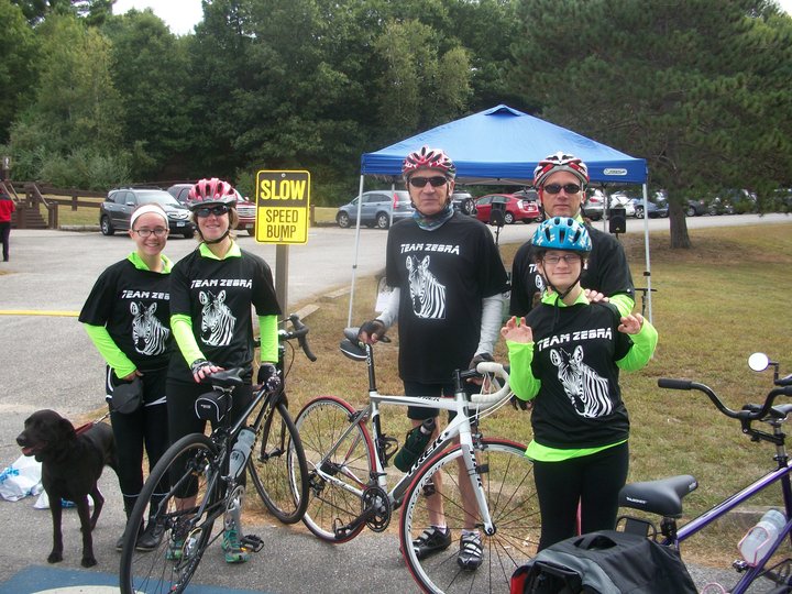 Team Zebra Rides At Pedaling For Payson 2014 T-Shirt Photo