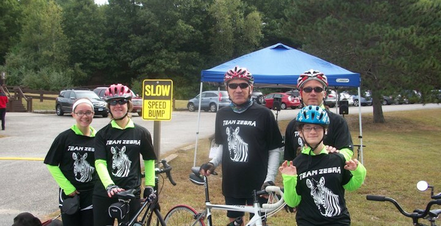 Team Zebra Rides At Pedaling For Payson 2014 T-Shirt Photo