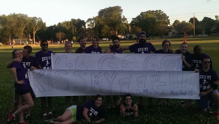 Kick My Asl (American Sign Language) Kickball Team T-Shirt Photo