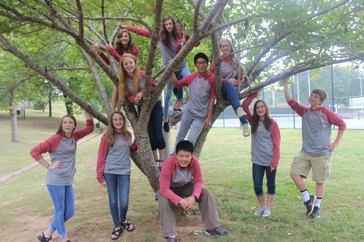 Yearbook Staff In Autumn T-Shirt Photo
