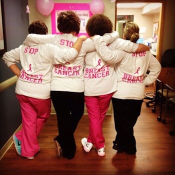 Stopping Breast Cancer, Lending One Hand At A Time. T-Shirt Photo