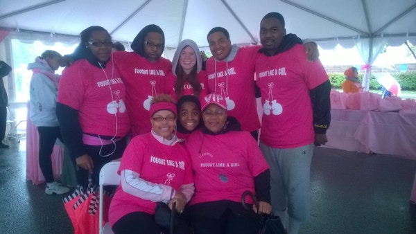 We Came To Knock Out Cancer With The Making Strides Against Breast Cancer Walk  Sponsored By The American Cancer Society T-Shirt Photo