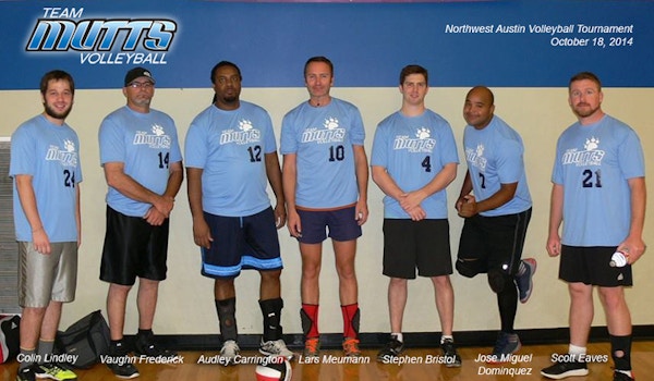 Team Mutts Men's A Volleyball Tournament Team T-Shirt Photo