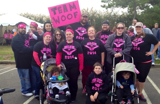 Team Woof Making Strides For Breast Cancer! T-Shirt Photo