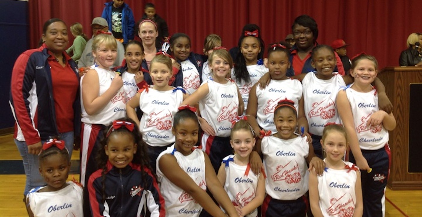 Oberlin Red Hawks Youth Cheer T-Shirt Photo