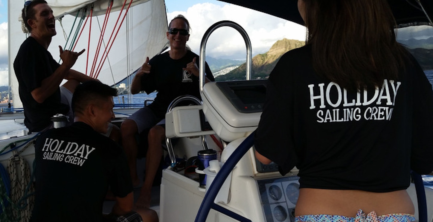 Picture of Whale Watch Sail Off Diamond Head, Hawaii Custom T-Shirt Design Whale Watch Sail Off Diamond Head, Hawaii T-Shirt Photo